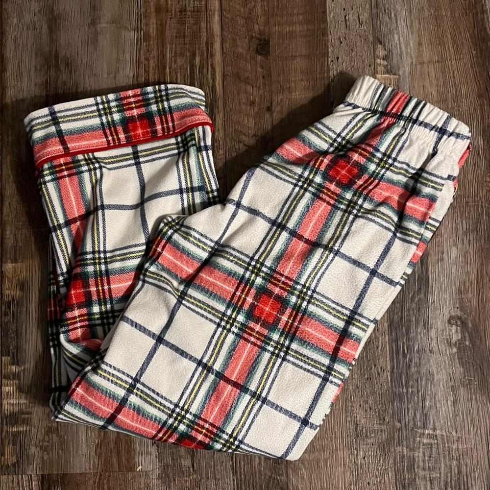 Wondershop Unisex Tartan  Red & White Plaid Kids Pajama pants bottoms  Size 6